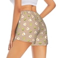 thumbnail image 2 of Uemuo Egg and Avocado Pattern Women's Athletic Shorts High Waisted Running Shorts with Liner Pockets Gym Elastic Workout Shorts-, 2 of 9