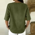 thumbnail image 6 of Women's Round Neck Short-Sleeved Button-Down Shirt Top, Casual Summer Blouse, 6 of 6
