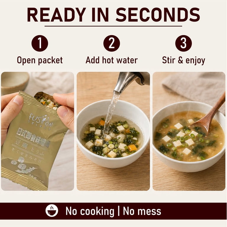 Fusion Select Freeze Dried Tofu Miso Soup Packets - Walmart.com