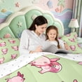 thumbnail image 5 of Manfei Axolotl Pattern 7 Pieces Full Size Bedding Sets,Watercolor Animal Full Size Bed in a Bag,Reversible, 5 of 7