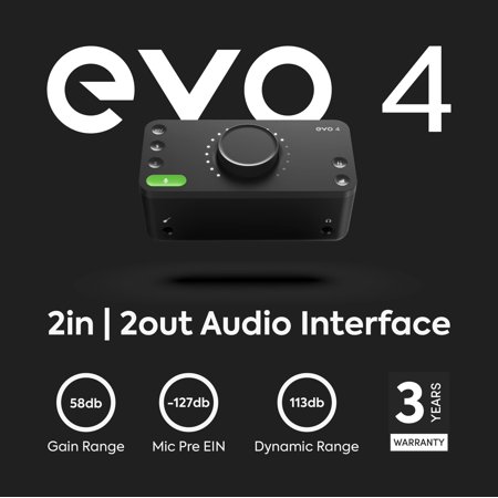 AUDIENT　USBオーディオインターフェイス 2 in / 2 out evo 4　evo4