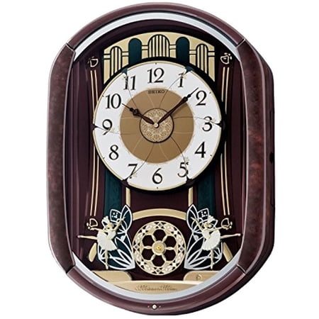 Seiko QXM297B 12-Melodies and 14-LED Lights Melody in Motion Wall Clock, Beige by Seiko