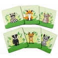 thumbnail image 1 of Inkdotpot Ensemble de 6 sous-Verres Faciles à Nettoyer 4 Pouces Carrés Réutilisables Animaux Aquarelle, 1 of 8