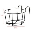 thumbnail image 2 of Round Hanging Railing Planters, Flower Pot Holders, Metal Pot Plant Basket, Shelf containers for Indoor and Outdoor use (Black) 5.12x3.54", 2 of 2