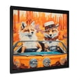 thumbnail image 2 of Designart "Adventurous Driving Foxes I" Animals Framed Wall Art Decor - Modern White Fox Entryway Framed Wall Art Print, 2 of 6