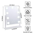 thumbnail image 7 of Lighted Makeup Mirror Hollywood Mirror Vanity Mirror with Lights, Touch Control Design 3 Colors Dimable LED Bulbs, Detachable 10X Magnification, 360°Rotation, (White) 12" L x 14" W, 7 of 7