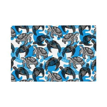 

Placemats Set of 4 / 6 Sea Turtle Blue Placemats for Dining Table Indoor/Outdoors Heat Resistant Washable Placemats 18 x 12