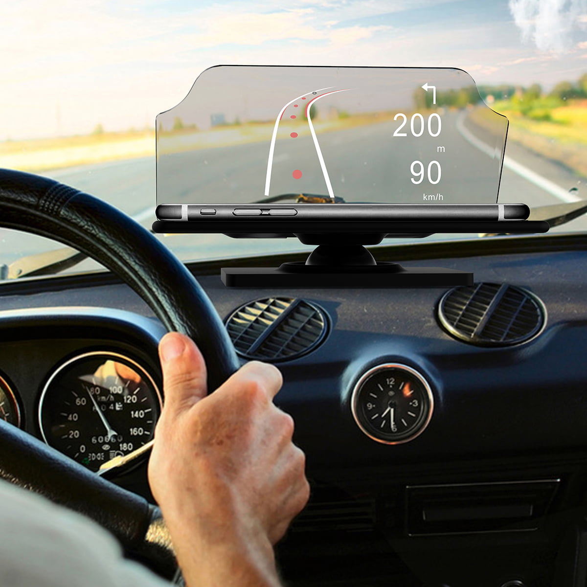 MACHSWON Universal 6 inch car HUD SUV Mobile Phone/Head-up Display Projector Phone Navigation GPS Bracket 