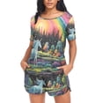 thumbnail image 4 of joogoo Women's Pajama Set Magic with Horse in Rainbow Short Sleepwear Loungewear with Pockets XXL, 4 of 7