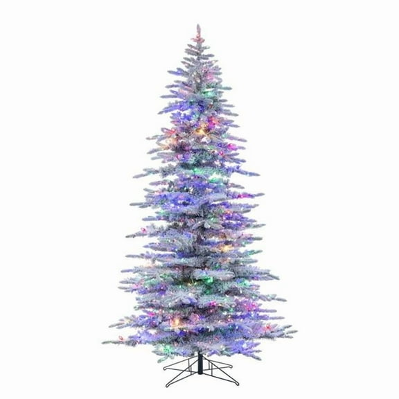 Vickerman A253282LED 9 ft. x 61 in. Flocked Winter 63 C7 Plus 1100MU Christmas Tree