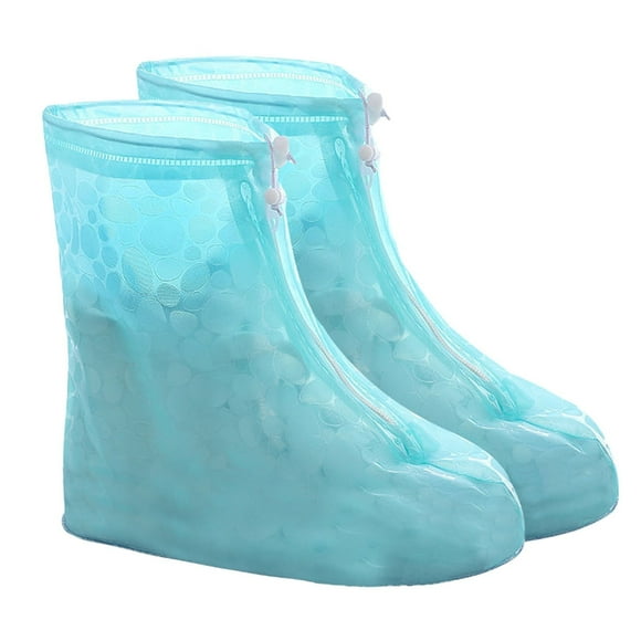 Dot Printed Water Proof Shoes Boot Cover for Rainy Days PVC Material with Zipper and Elastic Band Anti Slip
