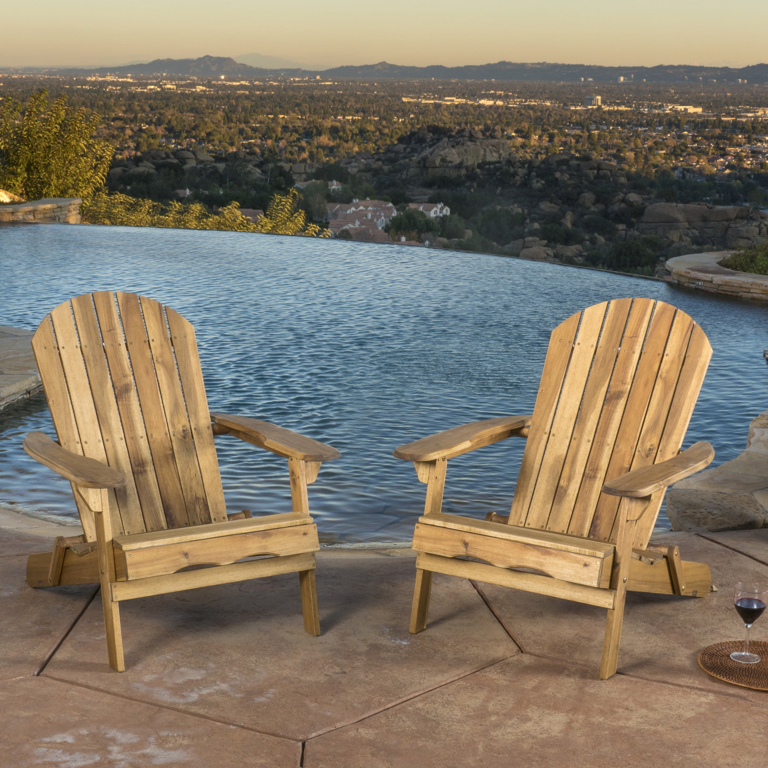 Denise Austin Home Milan Outdoor Rustic Acacia Wood 