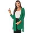 thumbnail image 5 of iiniim Womens Casual 3/4 Sleeve Open Front Lightweight Drape Cardigan with Irregular Hem, 5 of 7