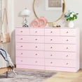 thumbnail image 2 of YYAo Chest of Drawers, Storage Organizer Unit,Modern Simple 6-Drawer Dresser Pink, 2 of 13