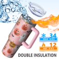 thumbnail image 5 of Cute Ghost Pumpkin Halloween Pattern Tumbler with Handle and Lid,40oz Double Wall Vacuum Insulated Tumbler,Cups Gift for Women and Men, 5 of 7