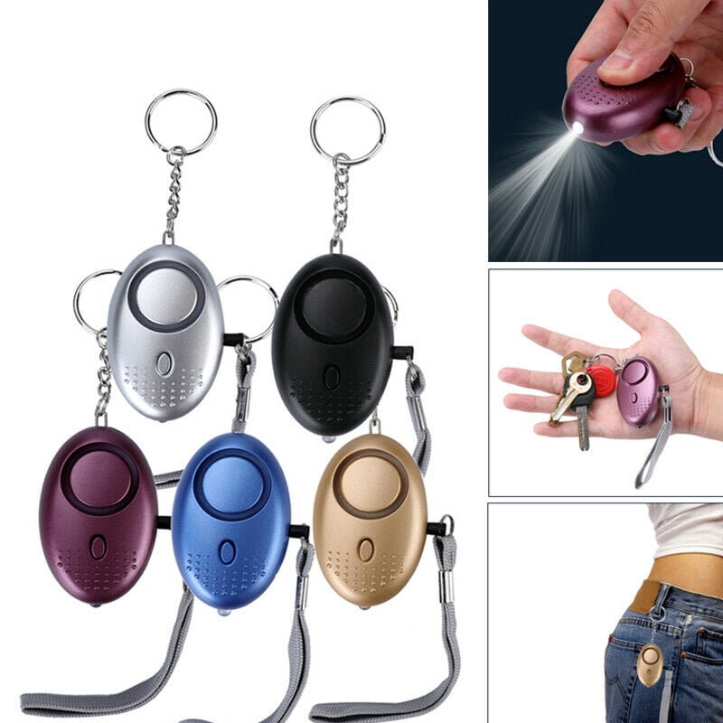 Purple 140db Personal Panic Rape Attack Safety Keyring Alarm w/ Spare Batteries 