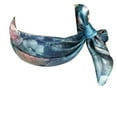 thumbnail image 2 of Wrapables® 100% Charmeuse Silk Square Scarf Neckerchief, Roses on Aqua, 2 of 4
