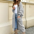thumbnail image 2 of iHPH7 Long Cardigan Sweaters for Women Knit Cardigans for Women's Outerwear Fall Outfits for Women Casual Outerwear Travel Sweater Knits Clothing Light Gray 4XL, 2 of 9
