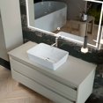 thumbnail image 2 of Dax Lotus Solid Surface Rectangle Vessel Basin White Glossy - (16" X 11"), 2 of 4