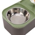 thumbnail image 4 of Green Cat Water Fountain Food Bowl High Capacity Quiet 2 In 1 Pet Feeder Water Dispenser Feeding Machine, 4 of 8