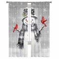 thumbnail image 3 of Grey Snowman Christmas Sheer Curtains 72 Inches Long 2 Panels Set, Window Sheer Curtains for Living Room/Bedroom, Xmas Snowflake Birds Light Filtering Rod Pocket Curtain 52'' x 72'' x 2, 3 of 7