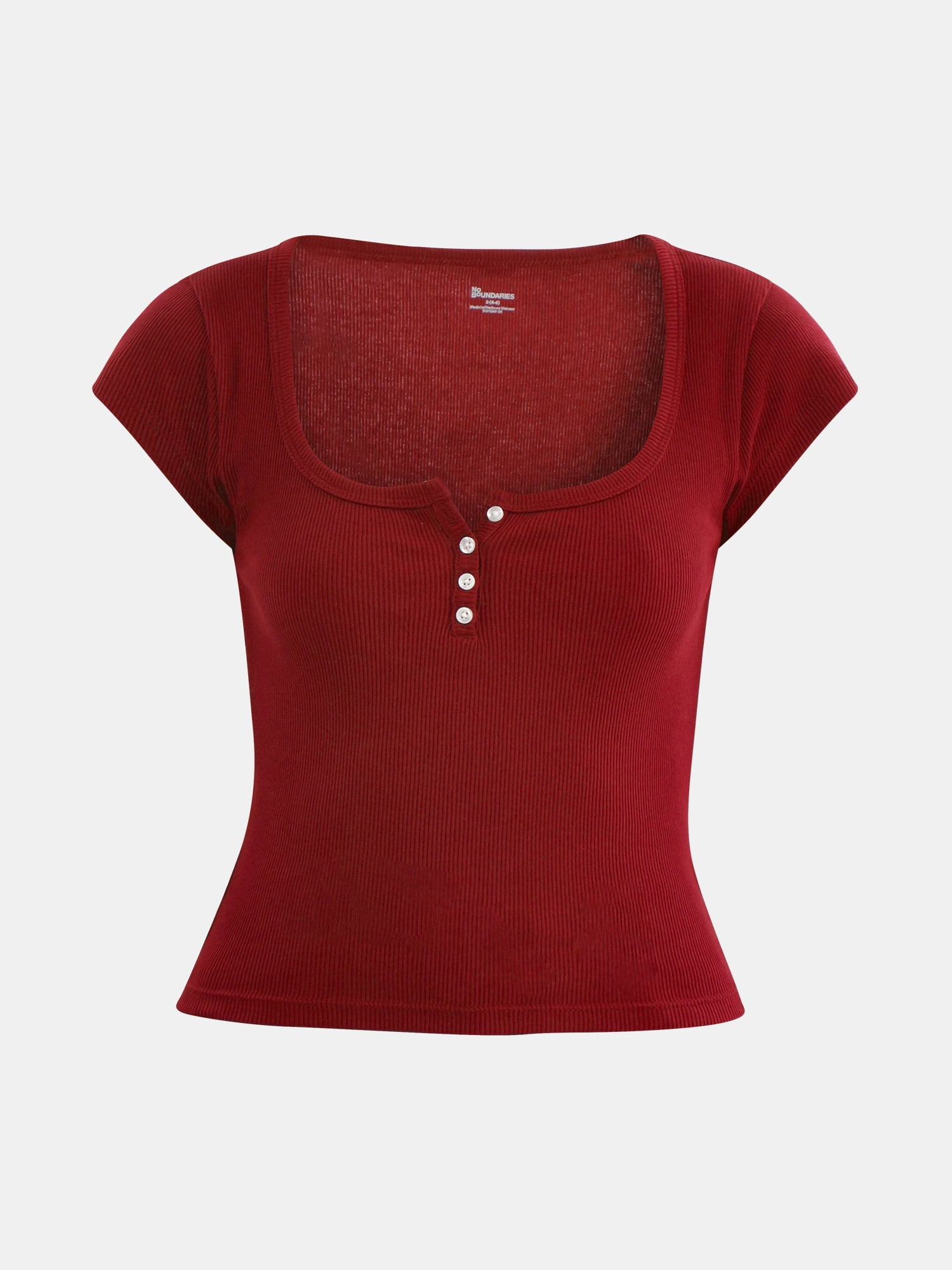 No Boundaries Cotton Henley Tee, Women's