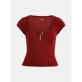 thumbnail image 4 of No Boundaries Cotton Henley Tee, Women's, 4 of 5