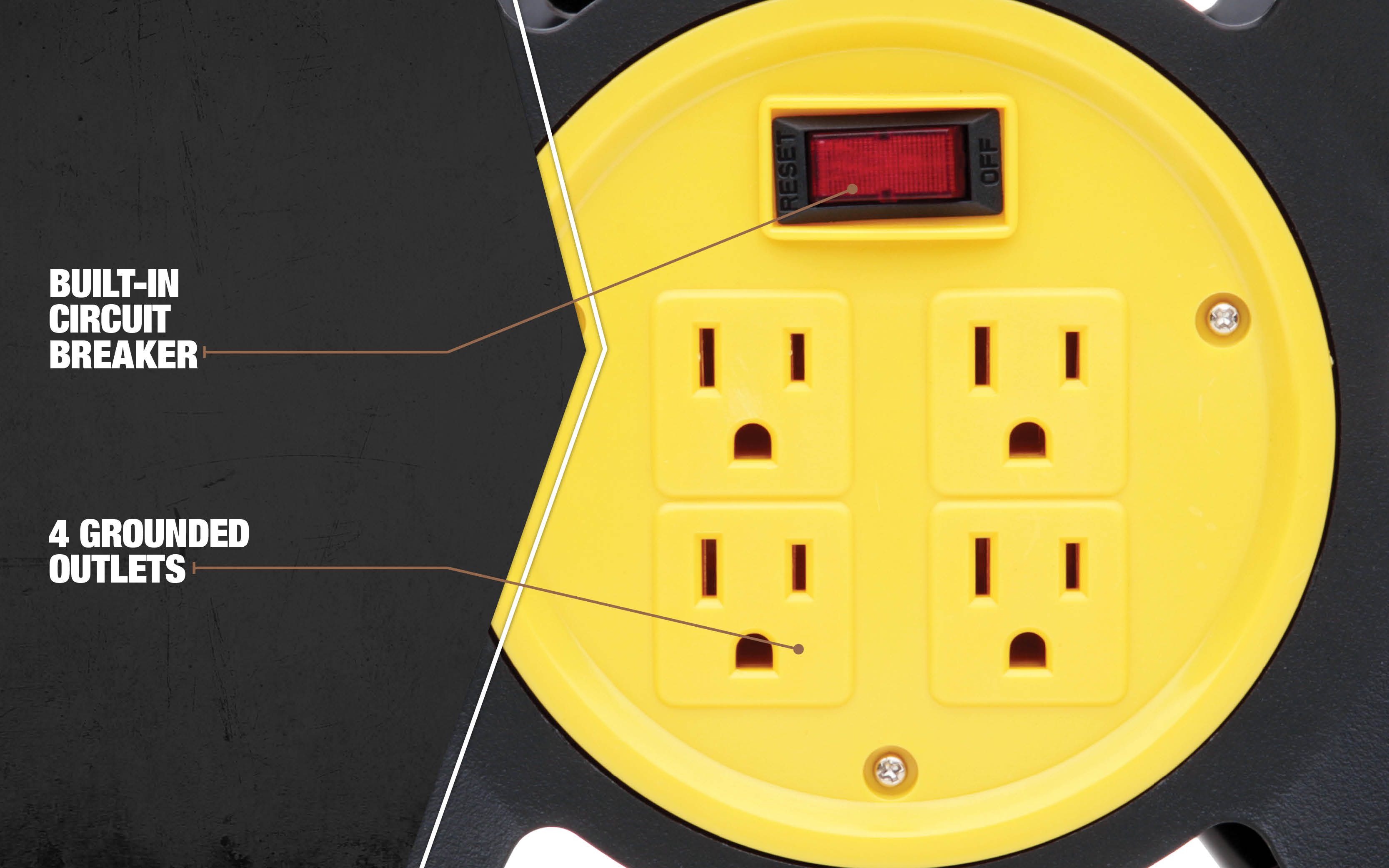 Woods E230 Extension Cord Storage Reel with 4 Outlets photo 4
