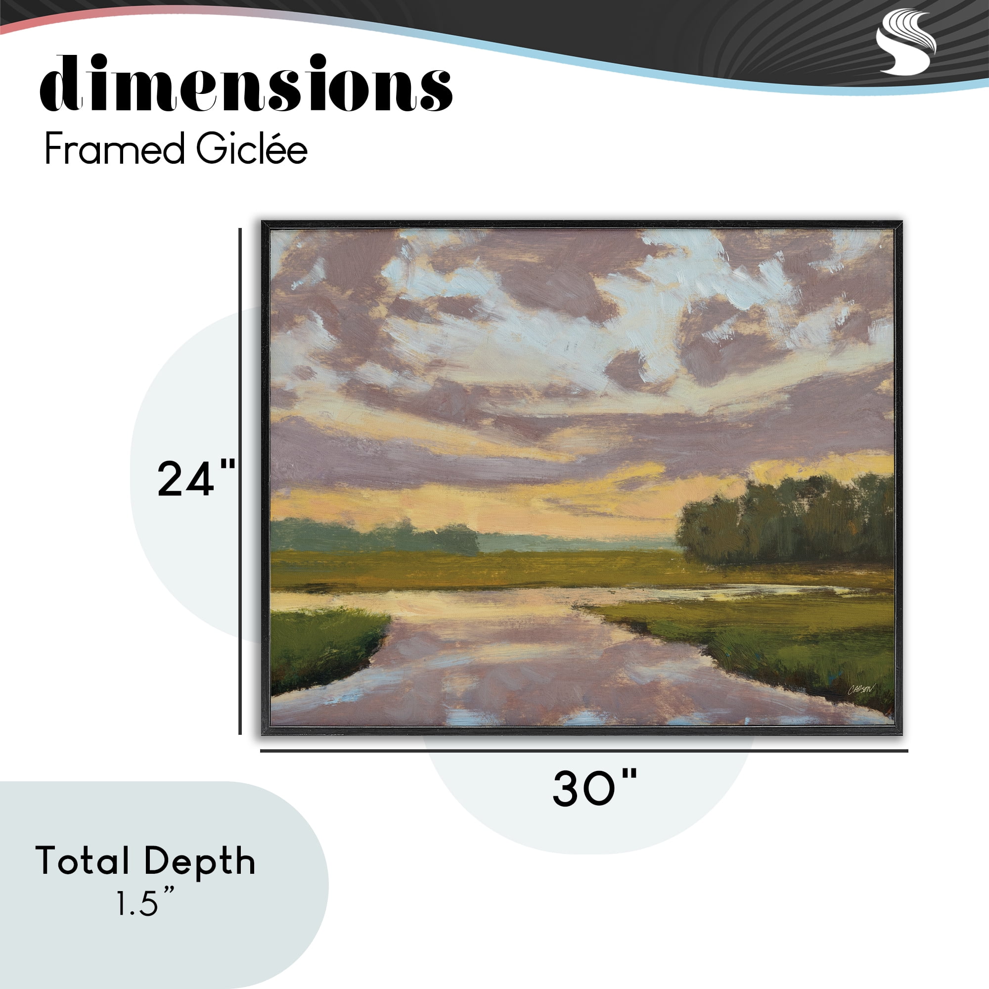 Stupell Industries Lowcountry Sunset Palette Black Framed Giclee Art, design by Carson Overstreet
