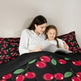 thumbnail image 5 of Manfei Red Cherry 2pcs Bedding Comforter Set,Kawaii Fruit Twin Comforter Sets,Cute Food Bedding Set,Microfiber Cartoon Bedroom Decoration,Reversible, 5 of 8