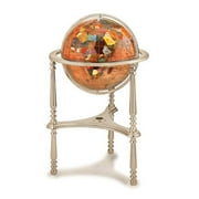 Copper Amber Gemstone Globe 13-inch Ambassador Gold Stand