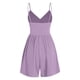 thumbnail image 3 of Karight Summer Casual Sleeveless Romper for Womens Trendy Ribbed Knit V Neck Short Jumpsuit Wide Leg Overalls with Pocket, 3 of 3