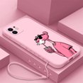 thumbnail image 1 of Cartoon Phone Case For iPhone 16 15 14 13 12 11 Pro Max Mini X XR XSMAX 8 7 6S Plus Soft Silicone With Hand Strap Pinks Panthers tzw, 1 of 7