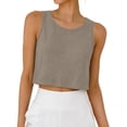 thumbnail image 2 of Helii Women's 20% Linen 80% Cotton Crop Tank Top – Loose Fit Sleeveless Summer Top, Breathable Lightweight Linen Blend Camisole, Casual Relaxed Tank for Women S-XXL Dark Gray,S, 2 of 8