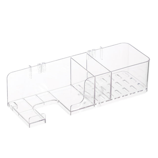 Hyasfey Hair Dryer Holder Punch-free Suction Type Transparent Wall Storage Caddy Hair Blower Organizer Wall Mount Bathroom Comb Scissors Storage Rack