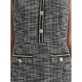 thumbnail image 4 of DARING DIVA Tweed Sleeveless V Neck Elegant Bodycon Pencil Dress M Black, 4 of 6
