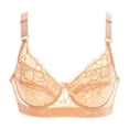 thumbnail image 1 of Ropa interior fina de copa completa, sujetador pequeño de talla grande, sujetador de encaje ajustable inalámbrico para mujer, cubierta de pecho, copa BCD, sujetadores de encaje de talla grande Tan Jianjun unisex, 1 of 2