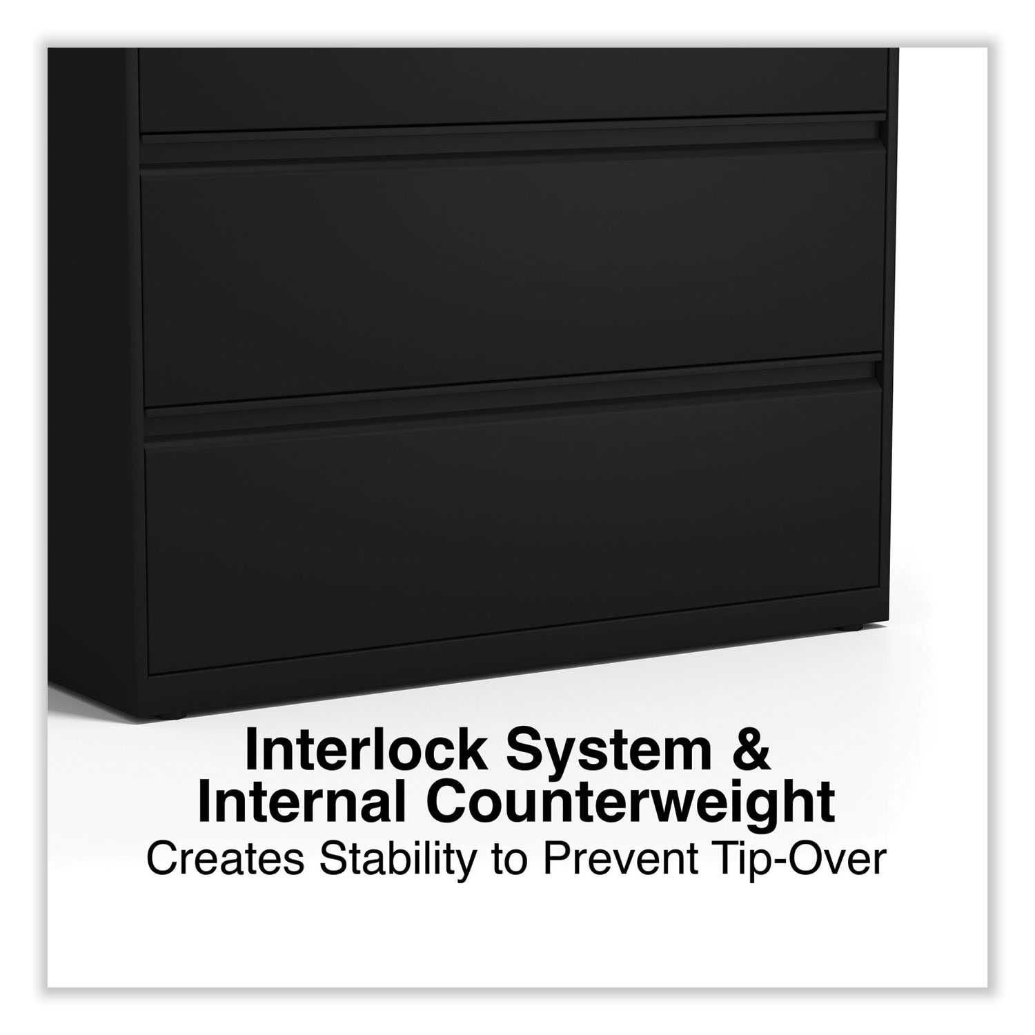 Alera Lateral File, 2 Legal/Letter-Size File Drawers, Black, 36" x 18.63" x 28" - image 5 of 7