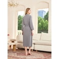 thumbnail image 3 of U2SKIIN Womens Robe 100% Cotton, Lightweight Spa Bathrobe Soft Kimono Long Loungewear,(Grey,M), 3 of 5