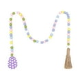 thumbnail image 1 of yuksok Chic Wood Bead Garland Easter W/Tassels Spring Beads Wall Hanging Boho Accessory, 1 of 6