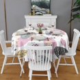 thumbnail image 2 of White Fairy Flower Pattern Round Tablecloth 60"x60",Wrinkle Wipeable Table Cloth for Kitchen Dining Room Picnic Patio Party, 2 of 6
