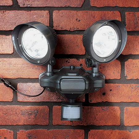 Solar System Pir Floodlight, Two Spot Heads, Pewter