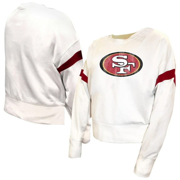 Women's-Fanatics  White San Francisco 49ers Plus Size Fleece Pullover Sweatshirt