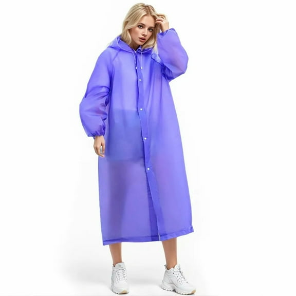 Hauaitttt Durable Solid Color Fashionable EVA Outdoor Travel Portable Lengthening Hooded Raincoat Portable Beach Umbrella Large Umbrellas for Rain Windproof 68 Inches Umbrella Easter Ideas for