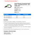 thumbnail image 2 of Output Automatic Transmission Speed Sensor - Compatible with 2010 - 2016 Cadillac SRX 2011 2012 2013 2014 2015, 2 of 2