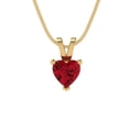 thumbnail image 3 of 0.5 ct Brilliant Heart Cut Solitaire Pink Tourmaline 14k Yellow Solid Gold Everyday Affordable Designer Necklace Pendant with 18" Chain, 3 of 6