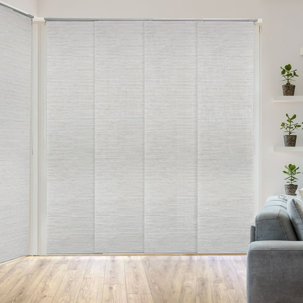 Ear Design 45 8 86 W X 96 H Adjustable Sliding Panel Light Filtering Marble Com Ear Design 45 8 86 W X 96 H, Track Blinds Sliding Door