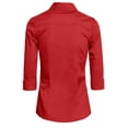 thumbnail image 3 of J. METHOD Women's Button Down Shirt 3/4 Sleeve Roll Up Stretch Collar Office Work Formal Casual Basic Blouse Top, 3 of 5