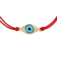 thumbnail image 2 of Bling Jewelry Womens Tiny Turkish Evil Eye Red String Bracelet CZ Accent Gold Plated Sterling Silver, 2 of 6