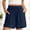 Blue, variant on YHAJDS Womens Lightweight Shorts Hollow Out Lace Edge Linen Elastic Waist Drawstring Leisure Time